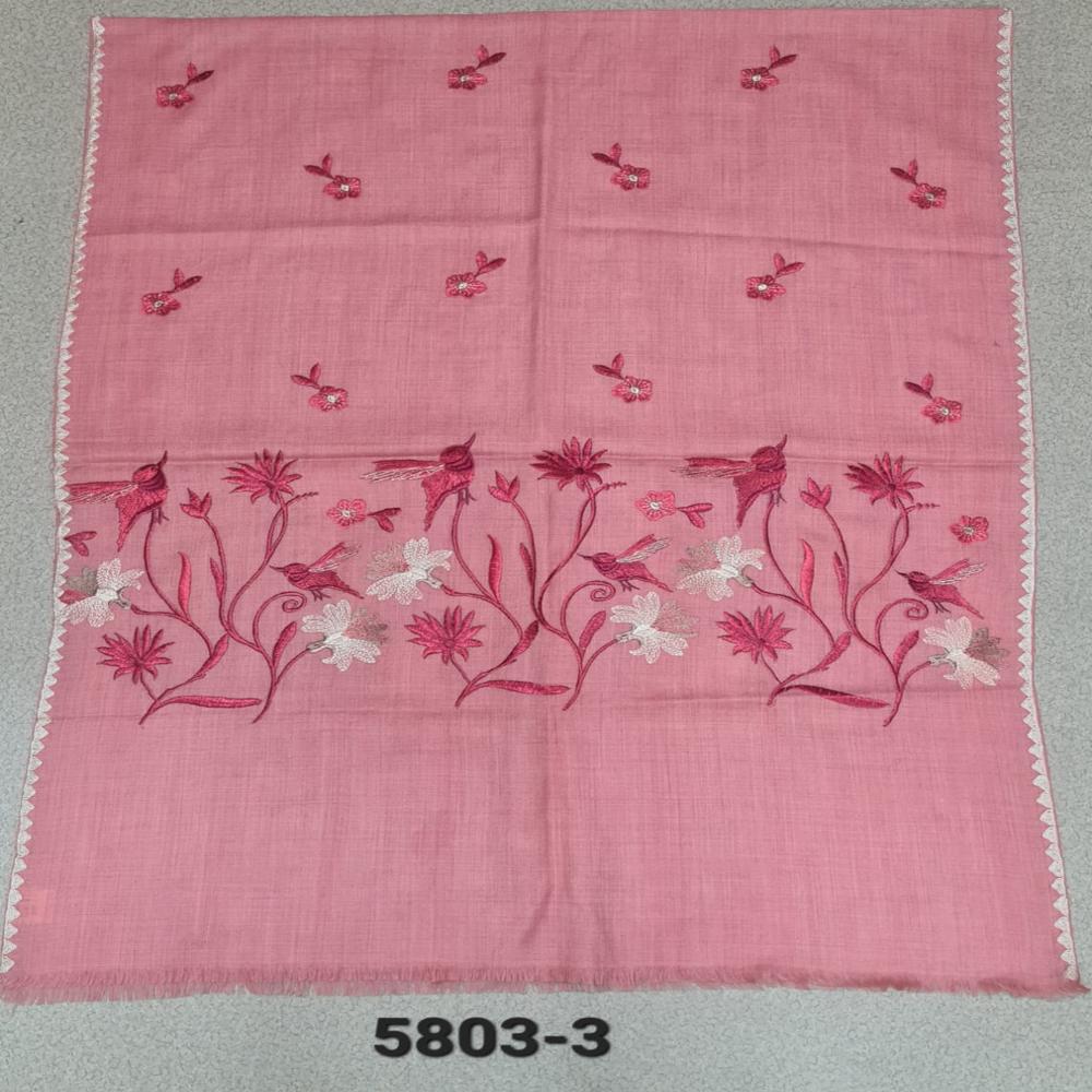Pure wool chikankari embroidery stoles