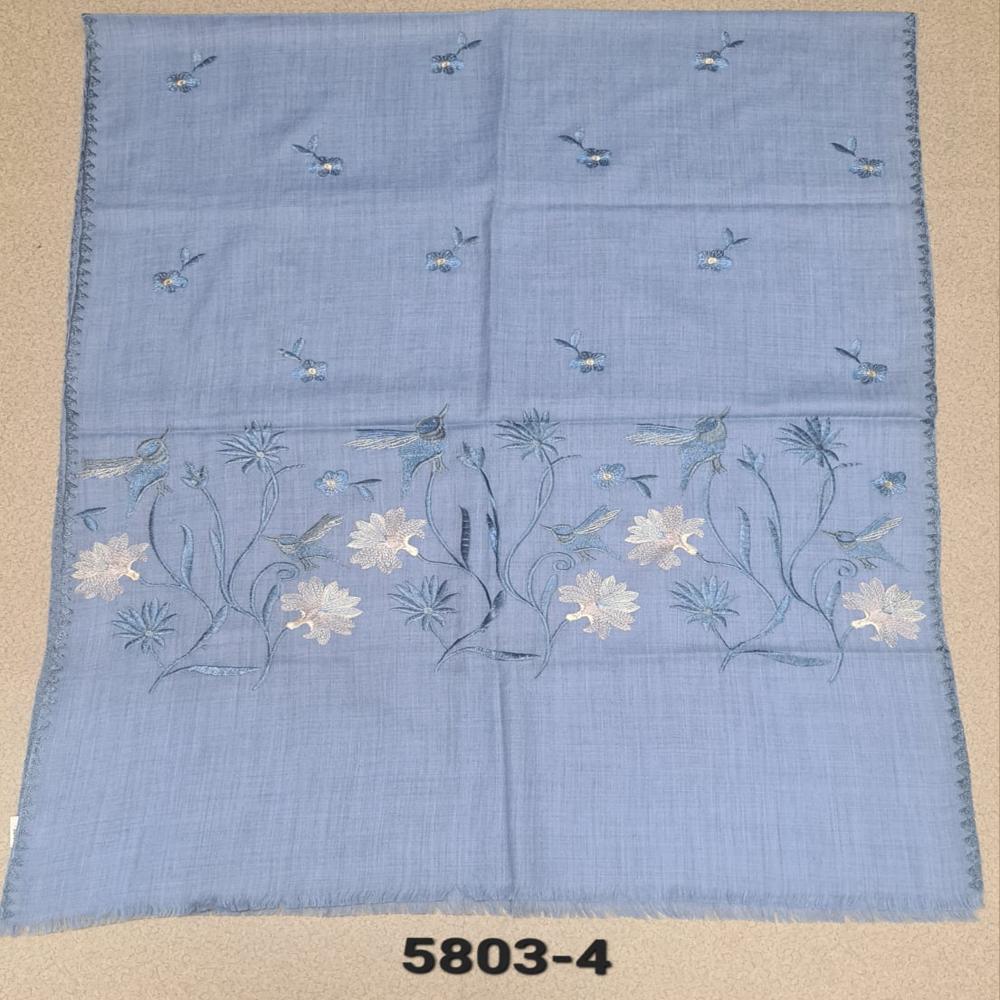 Pure wool chikankari embroidery stoles