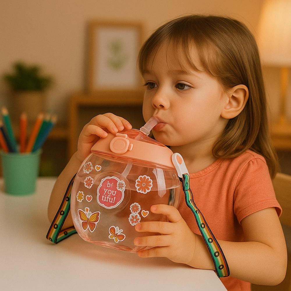 Round Belly Shape Kids Water Bottle (400Ml / 1 Set )