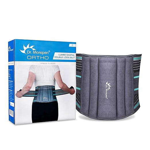 Dr.अधिकpen Ortho Lumbo Sacral Double Lock Belt LS-03 1टुकड़ा Flexi Back Splints Double Pull Mechanism Well Ventilated (S)
