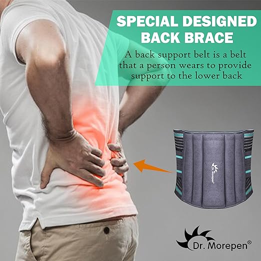 Dr.Morepen Ortho Lumbo Sacral Double Lock Belt LS-03 1Piece Flexi Back Splints Double Pull Mechanism Well Ventilated (S)