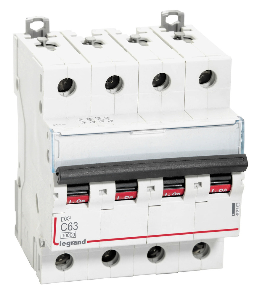 Legrand 408702 - 63A FP 10kA C - AC - 415V DX3 MCB