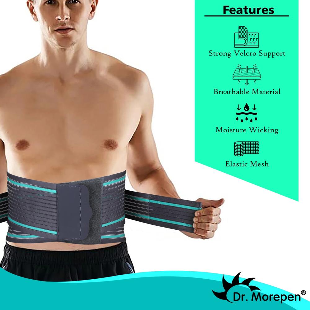 Dr. Morepen Ortho Lumbo Sacral Double Lock Belt LS03Flexi Back Splints Double Pull Mechanism Back / Lumbar Support
