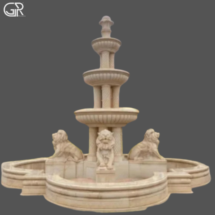 Sandstone Outdoor Water Fountain, (Ht-8ft)
