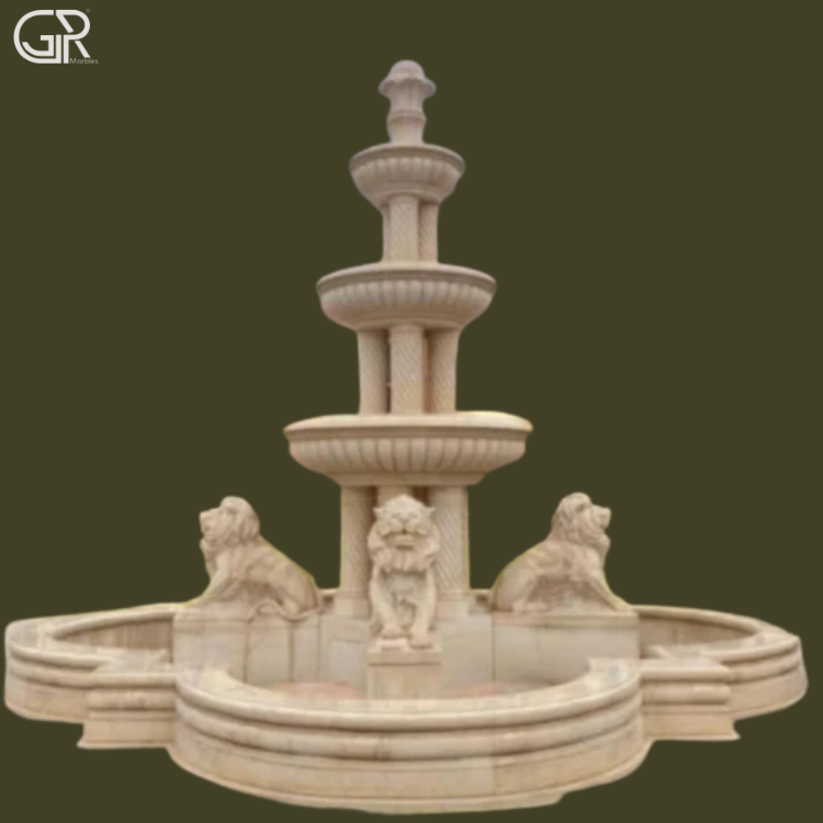 Sandstone Outdoor Water Fountain, (Ht-8ft)