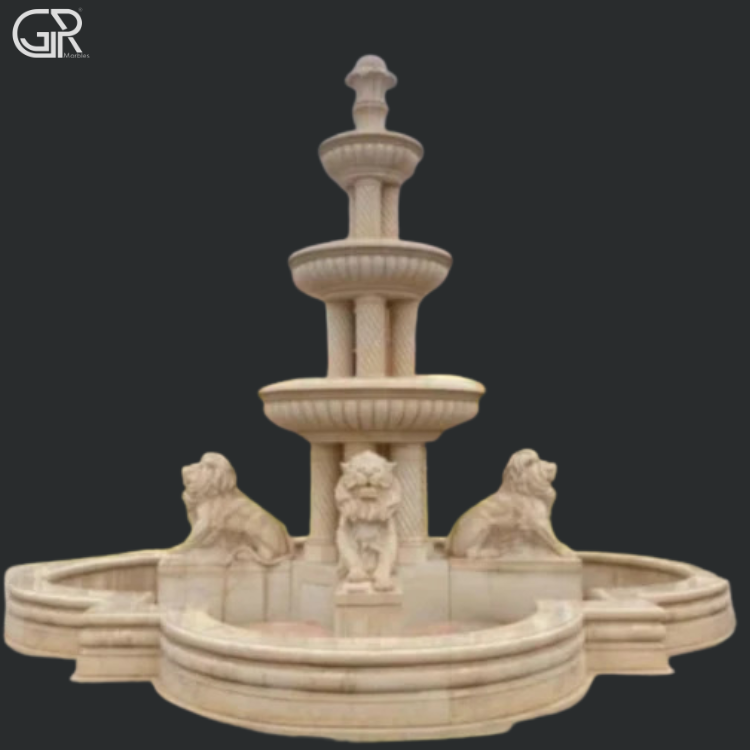 Sandstone Outdoor Water Fountain, (Ht-8ft)