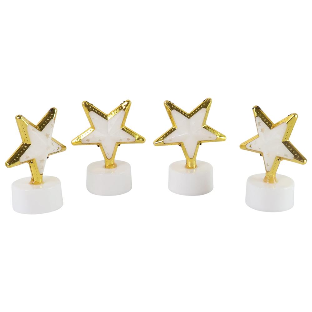 Decorative Star Shaped Flameless LED Candles (4 Pc)