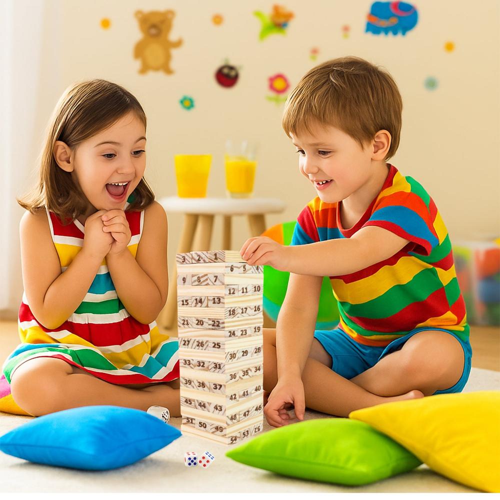 Tumbling Tower Wooden Blocks Game - (Set)