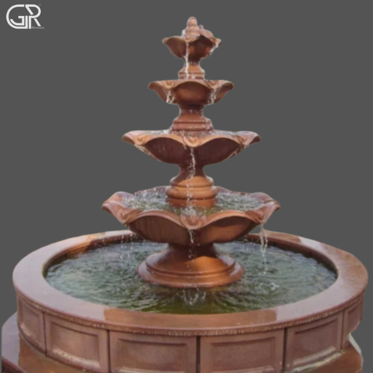 Brown Sandstone Water Fountain, (Ht-6ft)