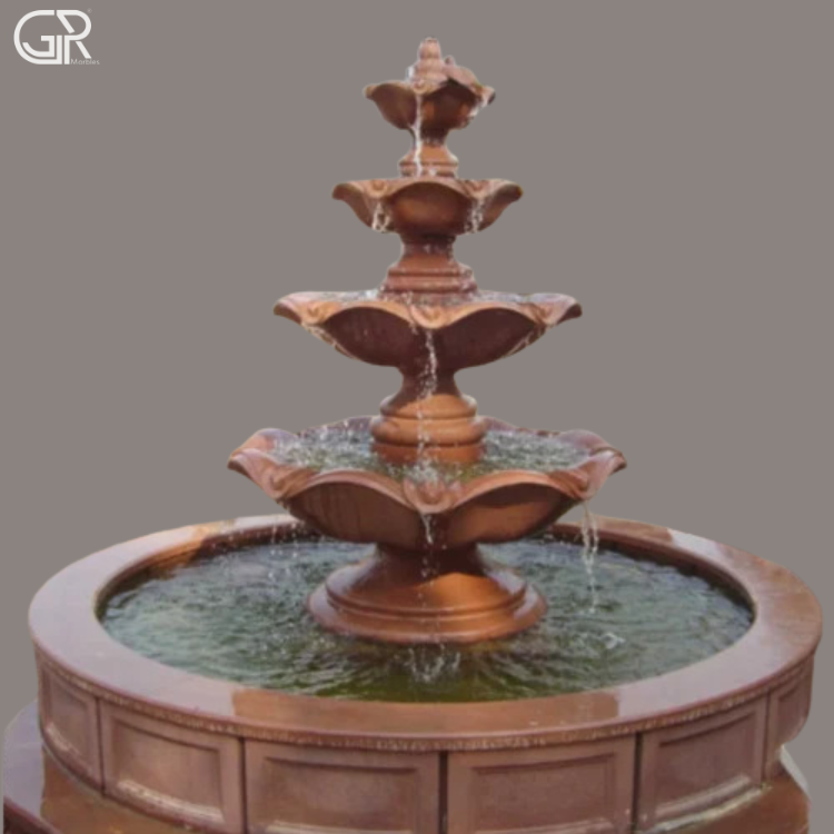 Brown Sandstone Water Fountain, (Ht-6ft)