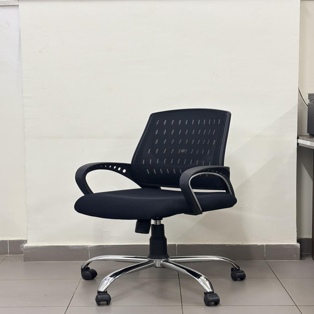 Sensual Mid Back Ergonomic Breathable Mesh Back Desk Office Chair (Black)