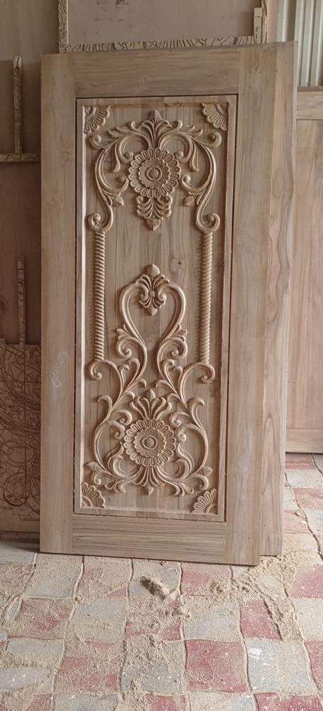 5.5 Feet Teak Wood Designer Door