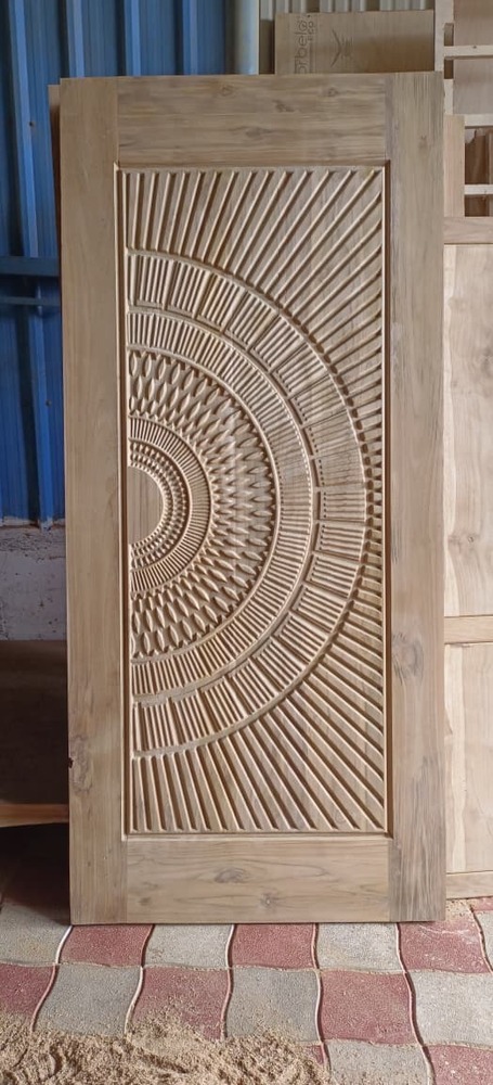 5.5 Feet Teak Wood Designer Door