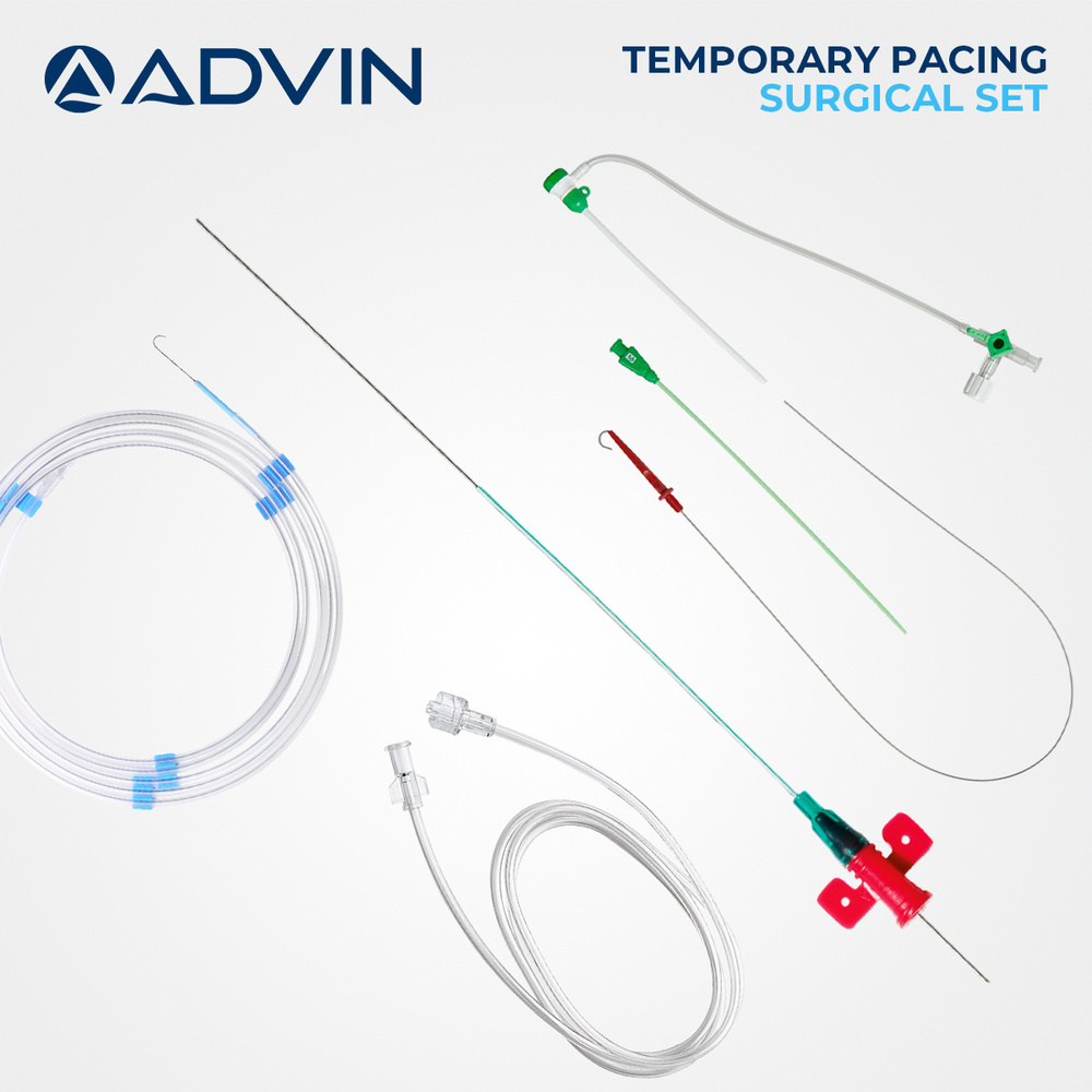 Pacing Electrode Set - Stainless Steel, 100/150 Cm, White/silver With Blue Accents | Disposable, High Signal Transmission, Flexible Design