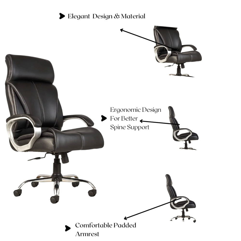 Royale High Back Boss Revolving Office Chair Black 