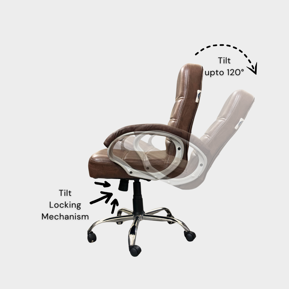 Zen Mid Back Revolving Office Chair Brown 