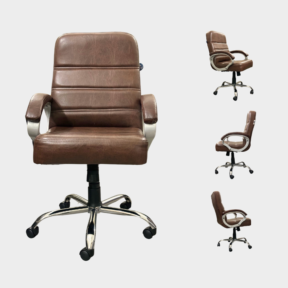 Zen Mid Back Revolving Office Chair Brown 
