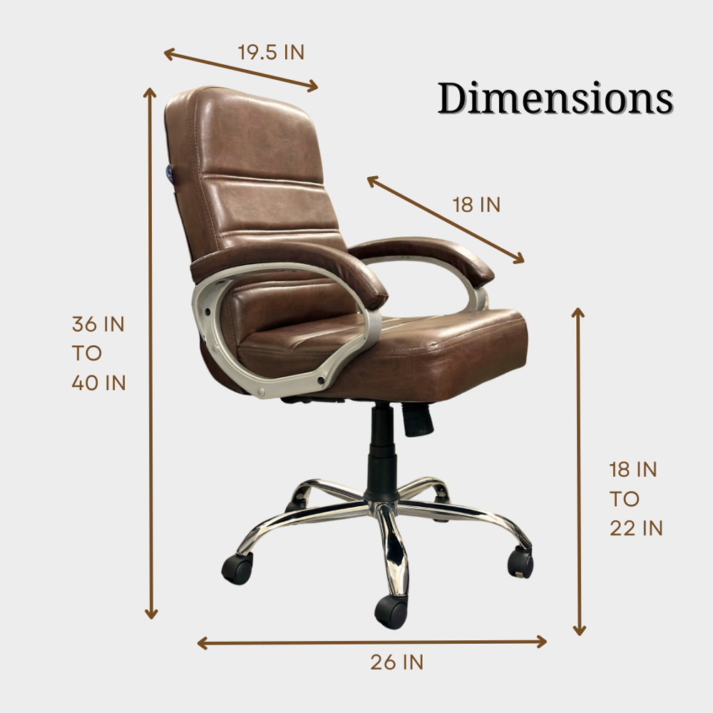 Zen Mid Back Revolving Office Chair Brown 