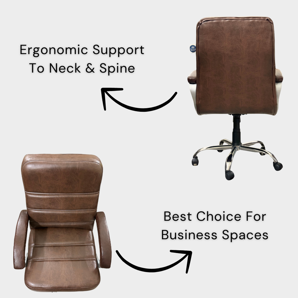 Zen Mid Back Revolving Office Chair Brown 
