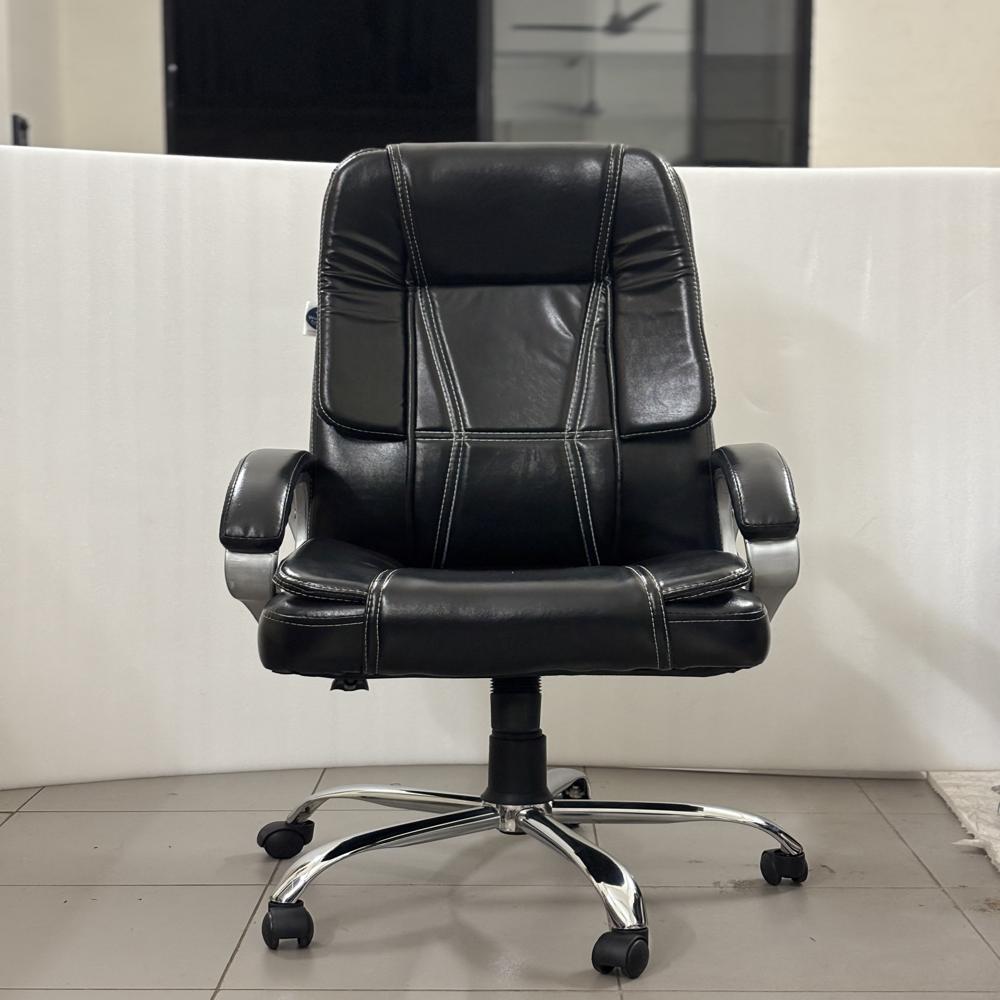 High Mid Knee Tilt Black Office Chair