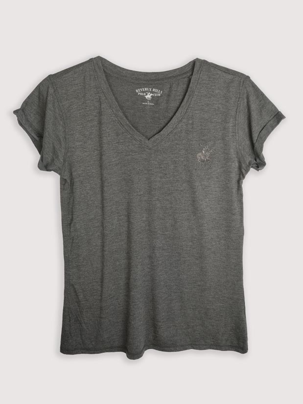 W13617 | BEVERLY HILLS POLO CLUB Ladies Roll Up Sleeve Stretch T-Shirt