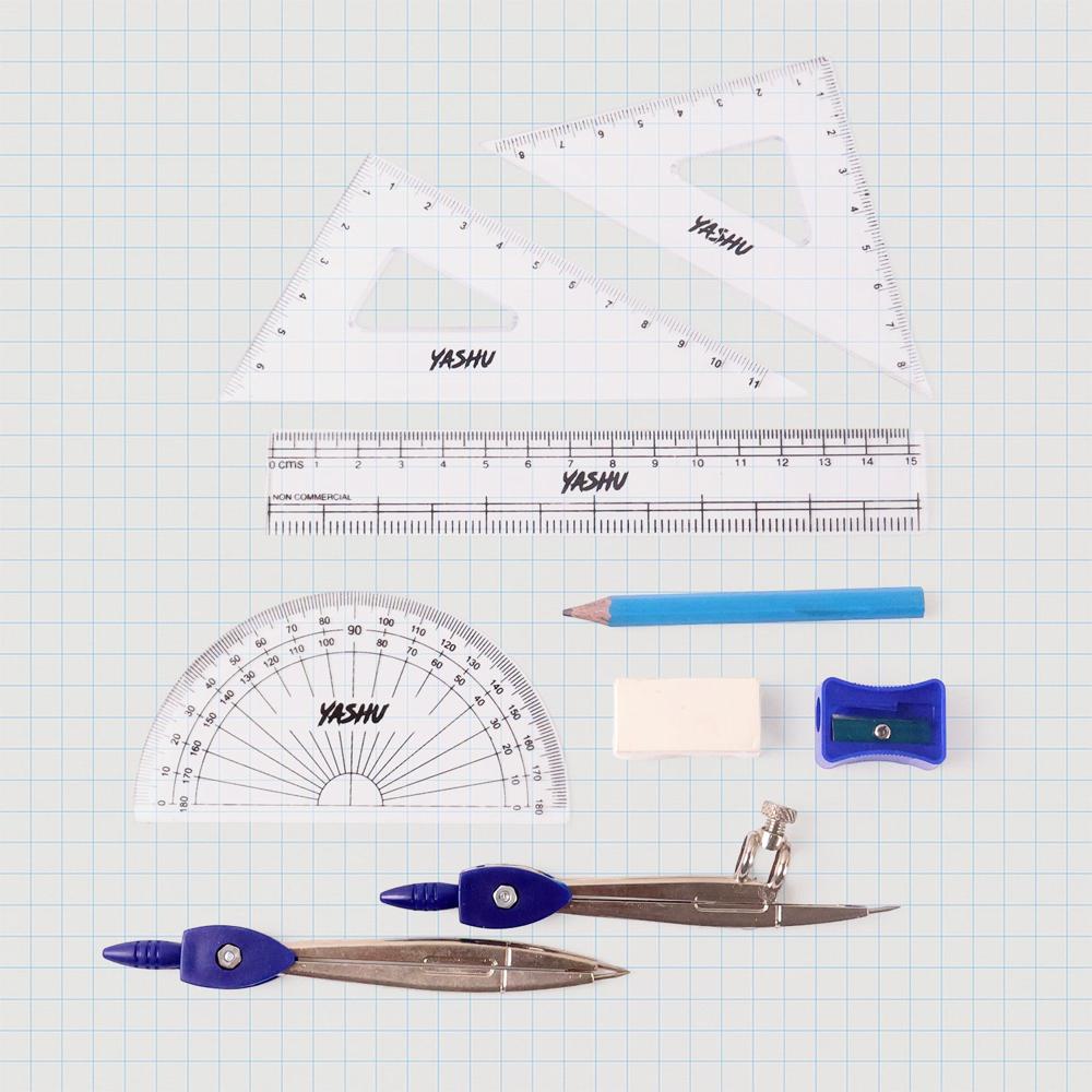 Yashu Complete Geometry Box Set With Compass - Color: Mix