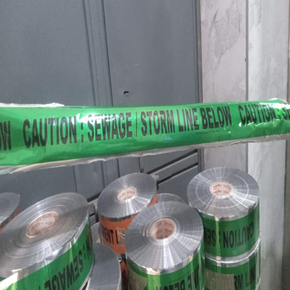 Pipeline Warning Tape - Polyethylene Material, Green Color | High-visibility Warning Messaging For Underground Utilities Protection
