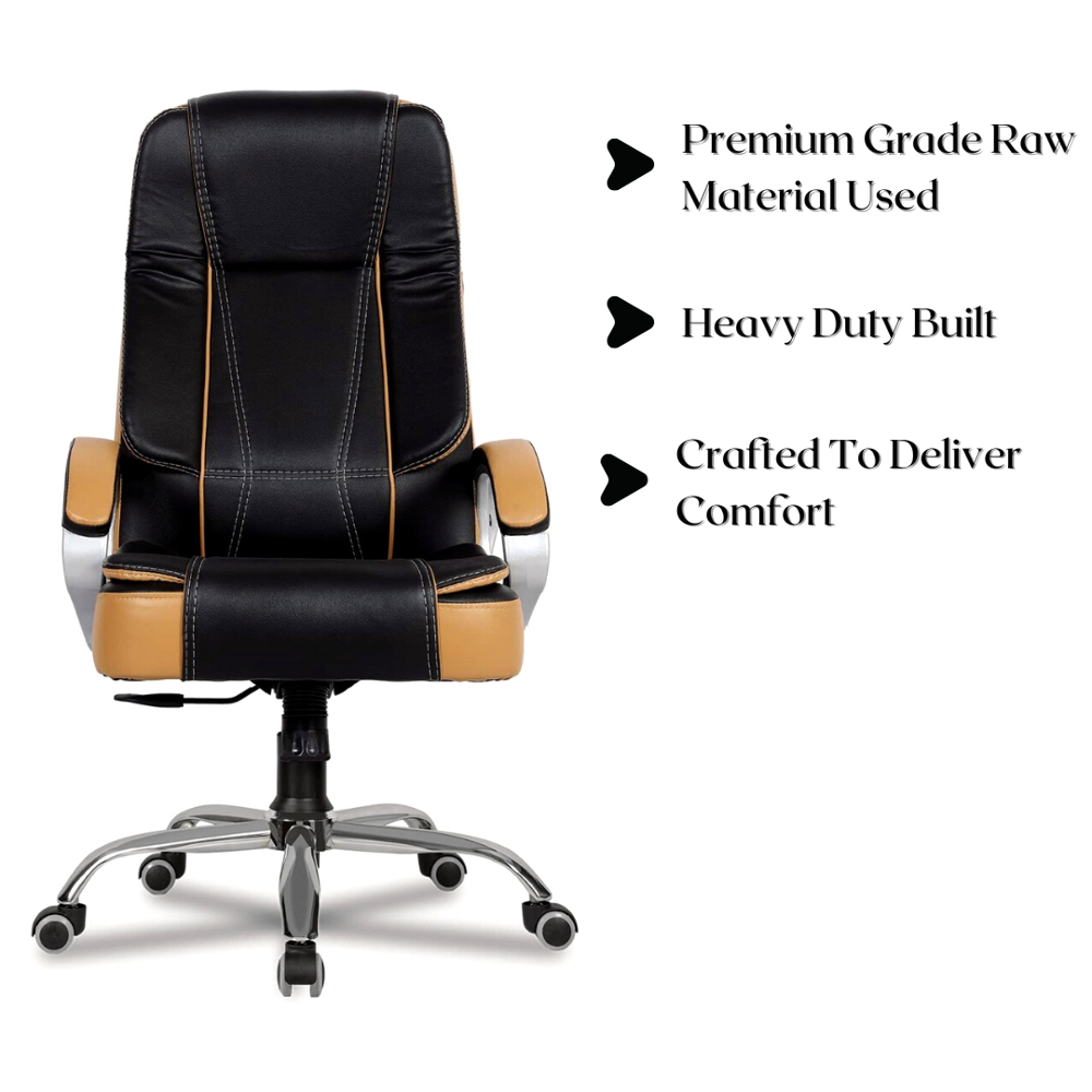 Black and Tan Mid Back Office Chair