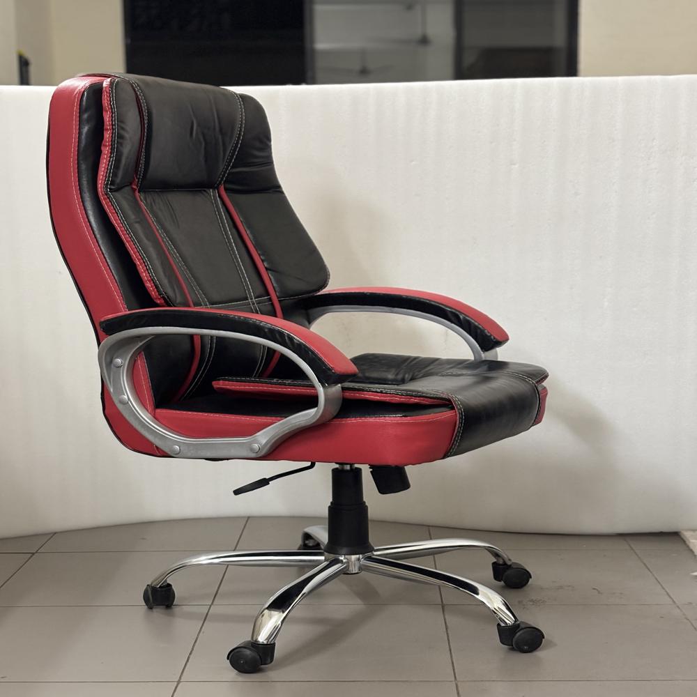 Tusker High Back Leatherette Office Chair Black & Red 