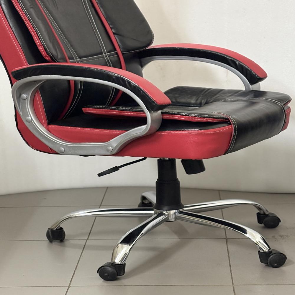 Tusker High Back Leatherette Office Chair Black & Red 
