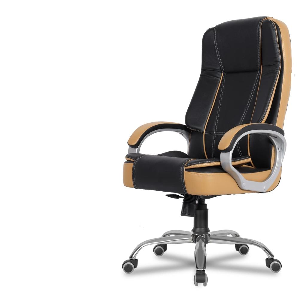 Tusker High Back Leatherette Office Chair Black & Tan 