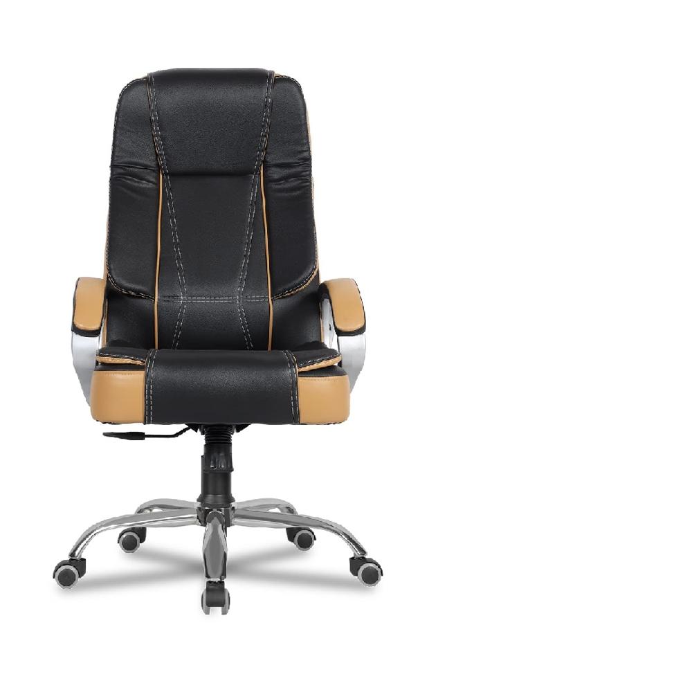 Tusker High Back Leatherette Office Chair Black & Tan 