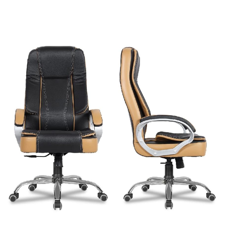Tusker High Back Leatherette Office Chair Black & Tan 