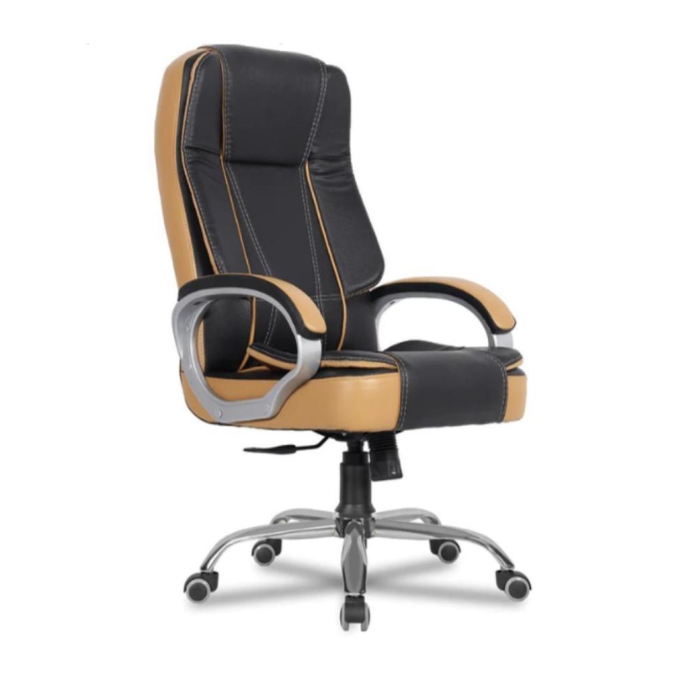 Tusker High Back Leatherette Office Chair Black & Tan 