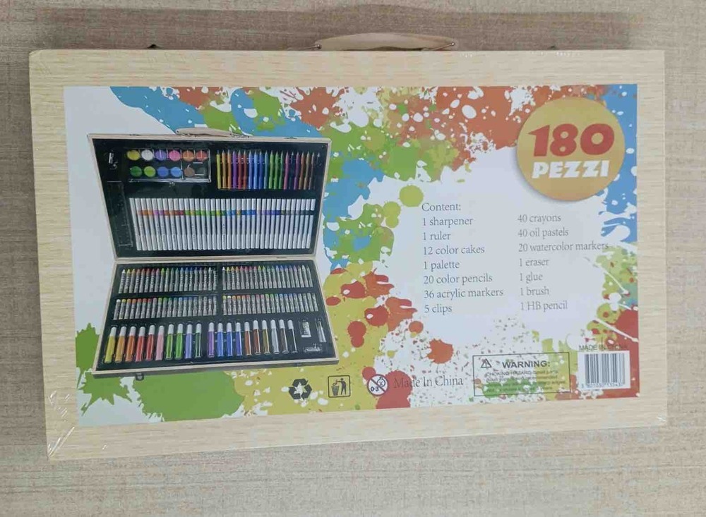 180 Pcs Wooden Color Kit