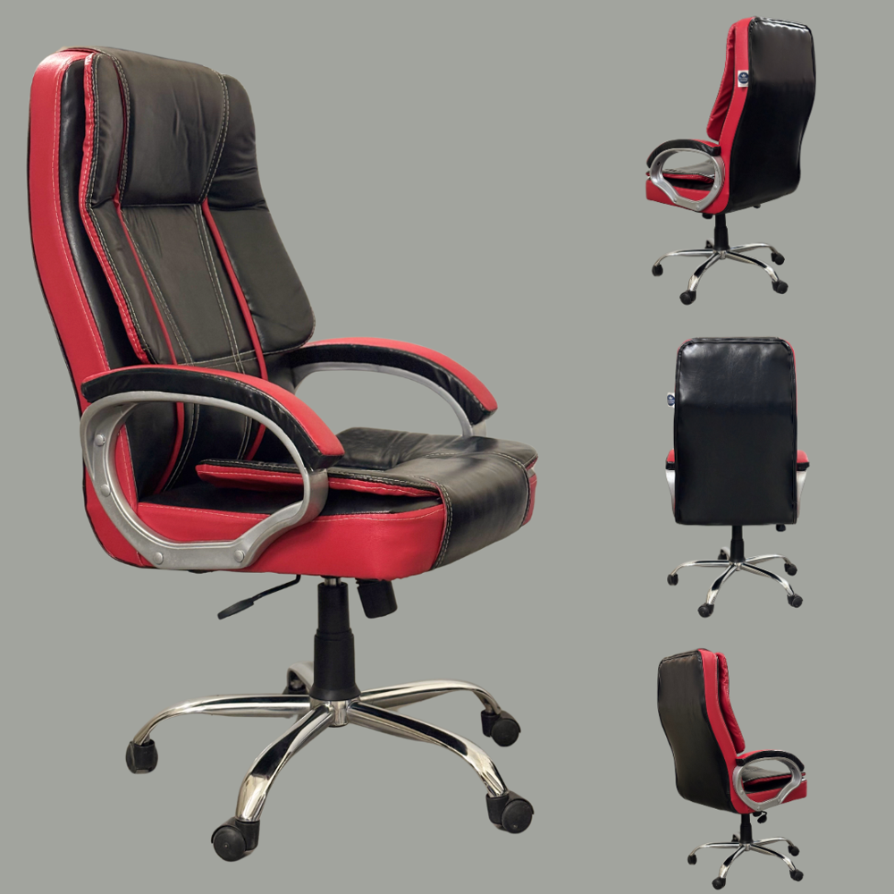 Tusker Ergonomic High Back Revolving Office Chair Black & Red