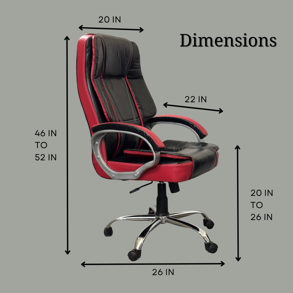 Tusker Ergonomic High Back Revolving Office Chair Black & Red