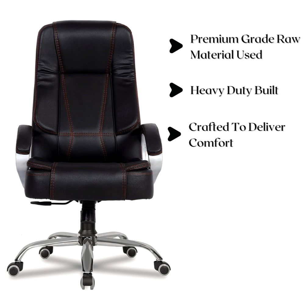 Tusker High Back Leatherette Office Chair Black 