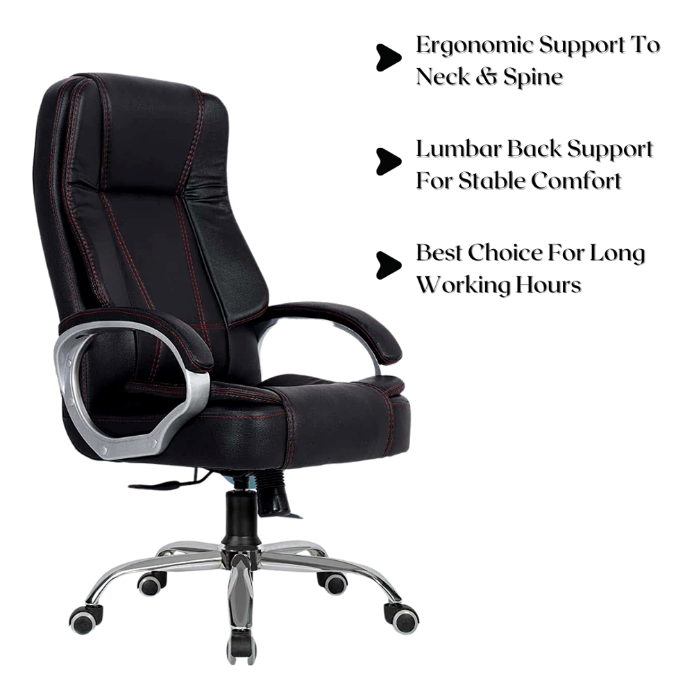 Tusker High Back Leatherette Office Chair Black 