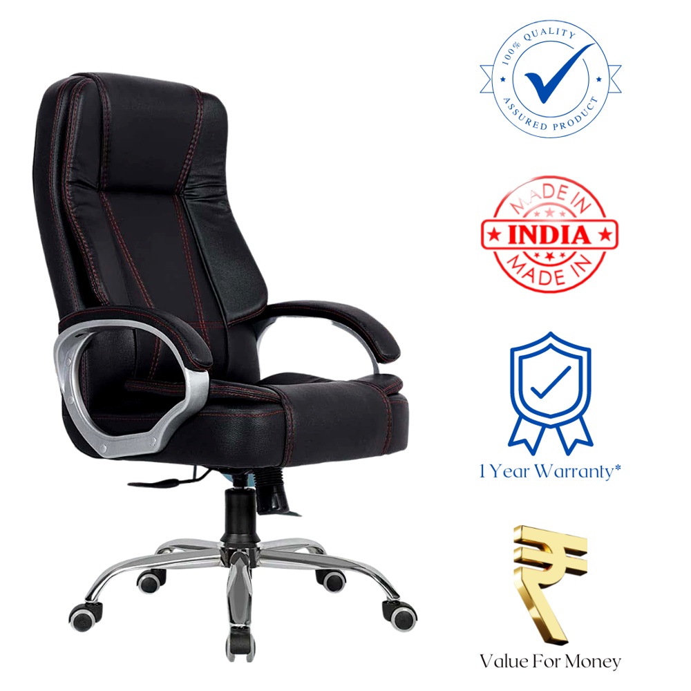 Tusker High Back Leatherette Office Chair Black 