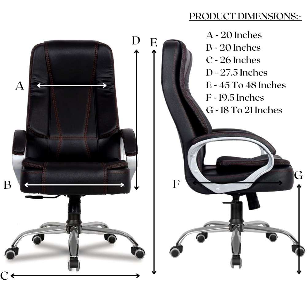 Tusker High Back Leatherette Office Chair Black 