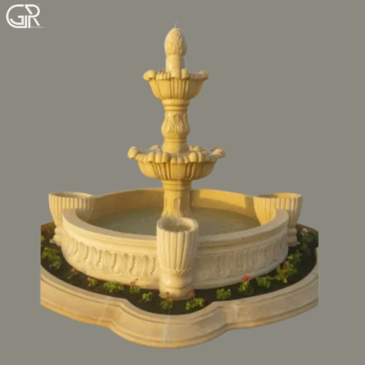 Handmade Garden Stone Fountain, (Ht-4ft)