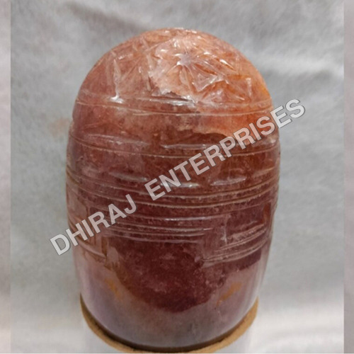 Red Avenchurine Shivling With Carving Shreeyantra
