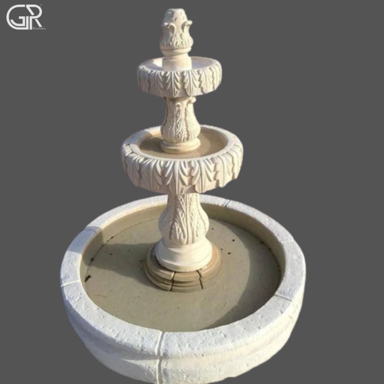 2 Tier Sandstone Fountain, (Ht-3ft)
