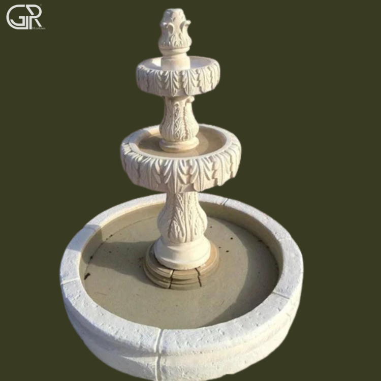 2 Tier Sandstone Fountain, (Ht-3ft)