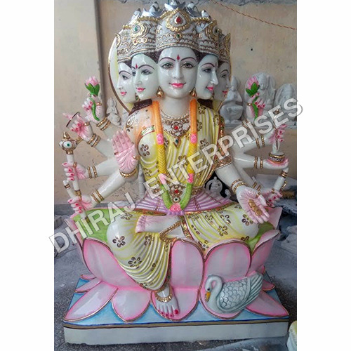 Handcrafted Marble Maa Gayatri Maa Murti 5ft