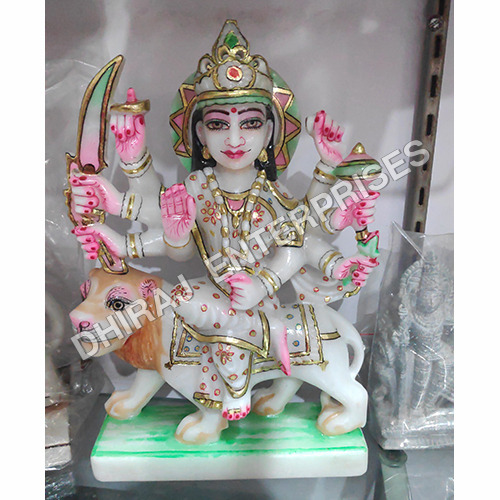 White Marble Maa Durga 1 Feet