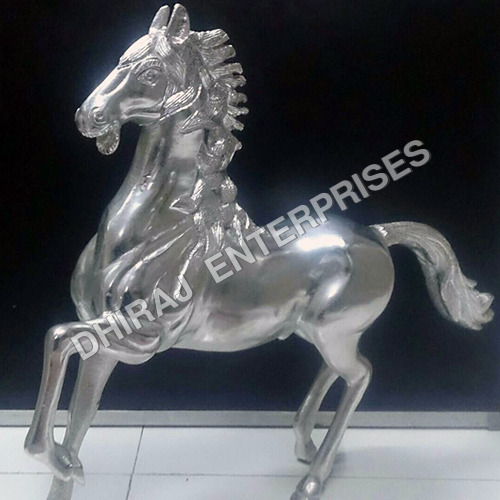 White Metal Horse Idols