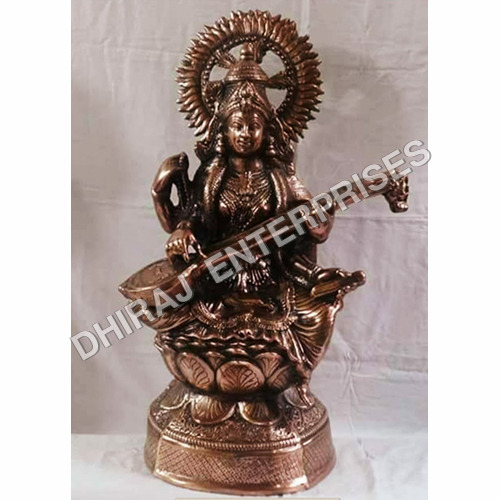 Black Metal Maa Saraswati Statue