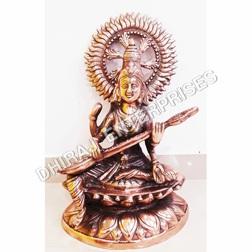 Black Metal Maa Saraswati Murti